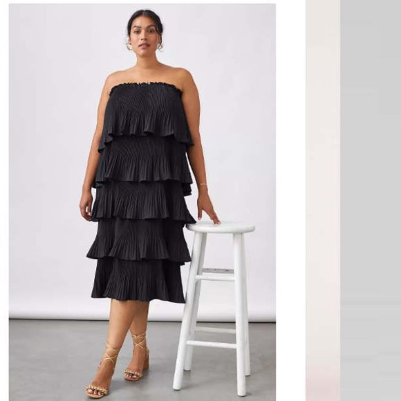 Anthropologie Dresses & Skirts - New Anthropologie‎ Mare Tiered Pleated Midi Dress or Skirt Black S